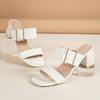 Fashion Women Sandals New Summer Fashion Simple Buckle Sandals Breathable Color Matching Casual Thick Heel Sexy High Heel Sandals