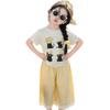 Girls Summer 2 Piece Set Cute Cat Cartoon Short Sleeve T Shirt And Plaid Wide Leg Pants Casual Outfit For Kids