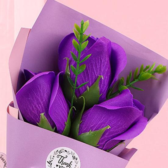Букет из 3 искусственных роз Мини-букет из мыльных цветов с ароматом для женщин, мамы, жены, День святого Валентина, годовщина, свадьба, День матери, подарок на день рождения