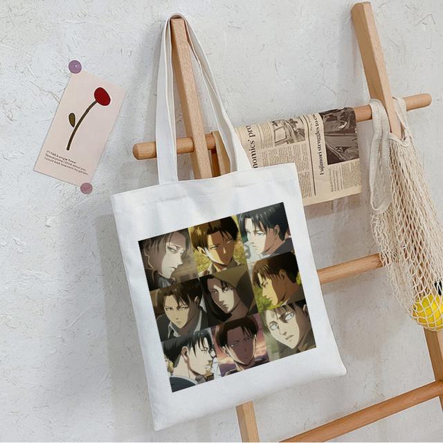 Холщовая сумка в стиле аниме «Атака Титанов» в стиле Харадзюку, в стиле панк, в готическом стиле, большая вместительная женская сумка, винтажная сумка, классическая сумка на плечо