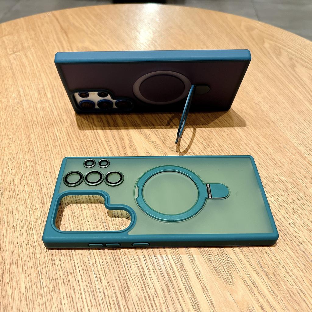 Suitable for Samsung S24ultra Mobile Phone Case S24plus Skin Feeling Matte S24 Metal Magnetic Bracket