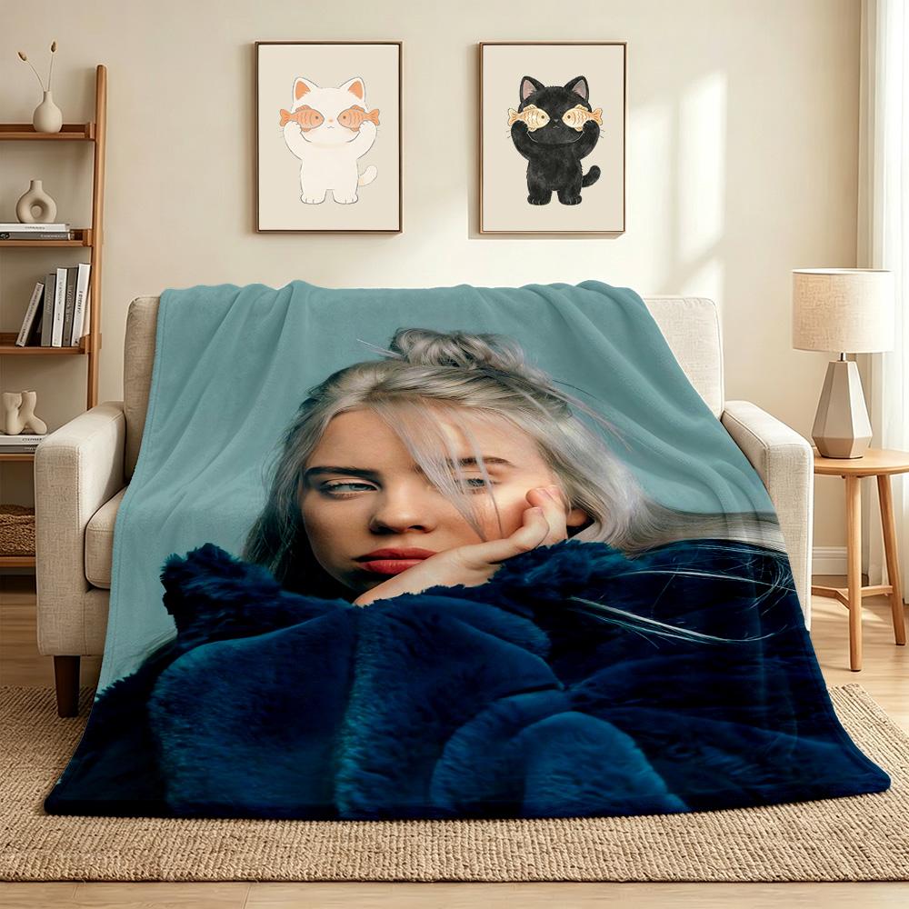 Blonde Model Flannel Blanket Throw Blanket Soft Warm Sofa Bed Camping home Decor Unique Christmas Gift C926123