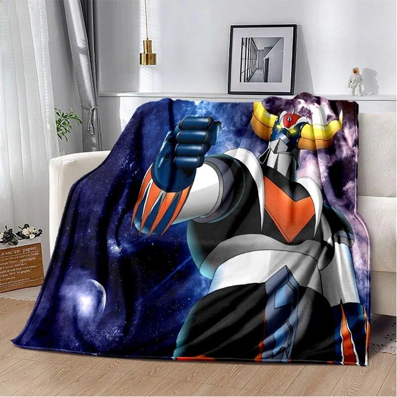 UFO Robot Grendizer Anime Cartoon Soft Plush Blanket,Flannel Blanket Throw Blanket for Living Room Bedroom Bed Sofa Picnic Kids