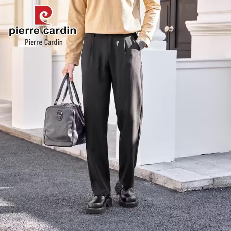 Pierre Cardin Мужские повседневные брюки прямого кроя из смеси лиоцелла и льна