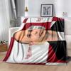 Soccer Player Stadium Blanket Soft Warm Cozy Perfect for Chair Livingroom Sofa Four Seasons Multipurpose Digital Print