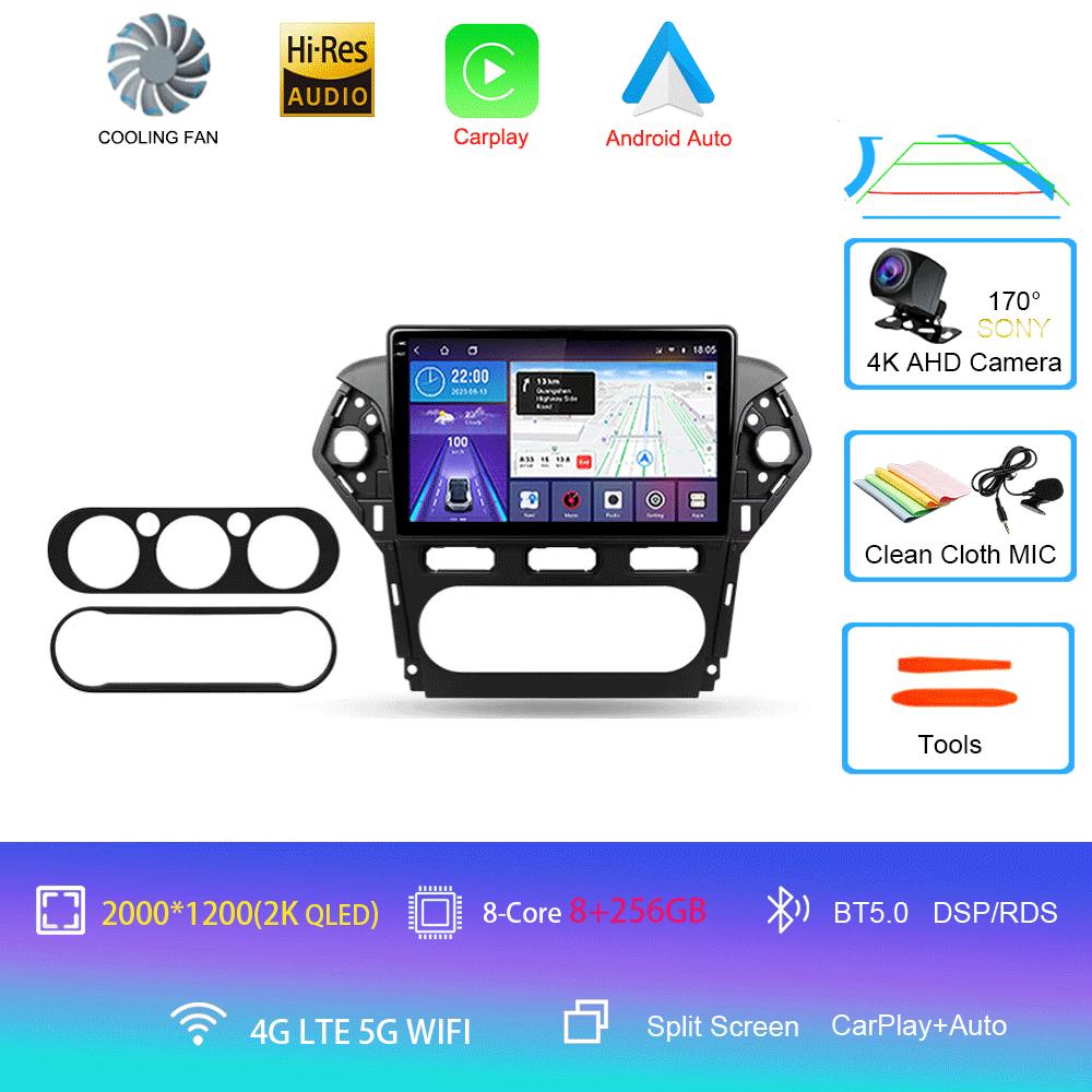 Автомагнитола Android 14 Carplay Auto 2K Экран Мультимедийный плеер Для Ford Mondeo 4 2011 - 2013 Автомагнитола GPS Стерео 2din Головное устройство