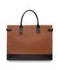 Matt Embossed Leather Men'S Slim Square Bag (Tan Brown + Dark Brown) B42971