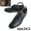 SEKAICHO Leather Plain Toe Dress Shoes 24.5 Black vintage(USED)