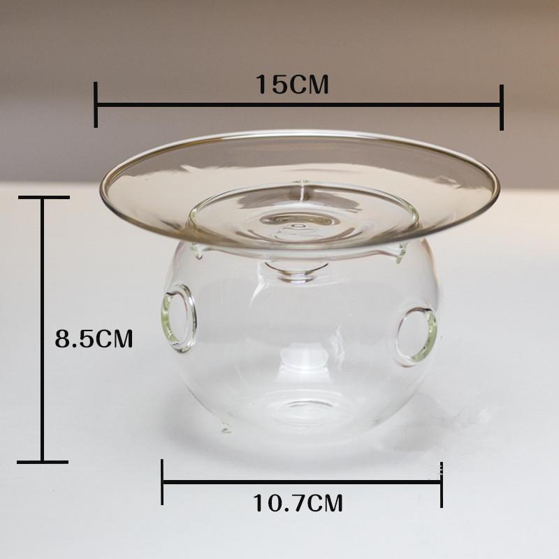 Dry Ice Glass Tray With 3 Holes Creative Kitchen Tableware Cooking Hollowware Artistic Conception Dishes Plates Fruit Salad Bowl