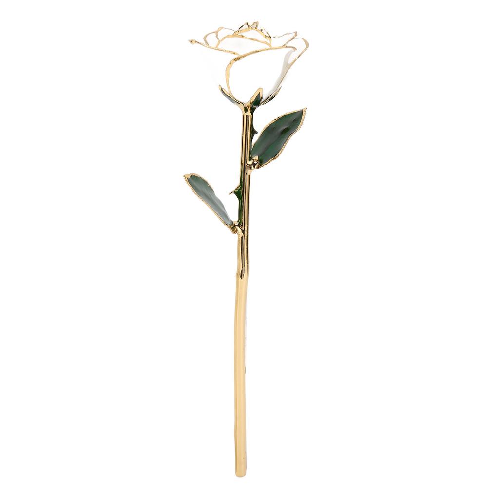 24K Gold Plated Rose with Stand Gold Dipped Rose Flower Decoration for Valentine " S Day and