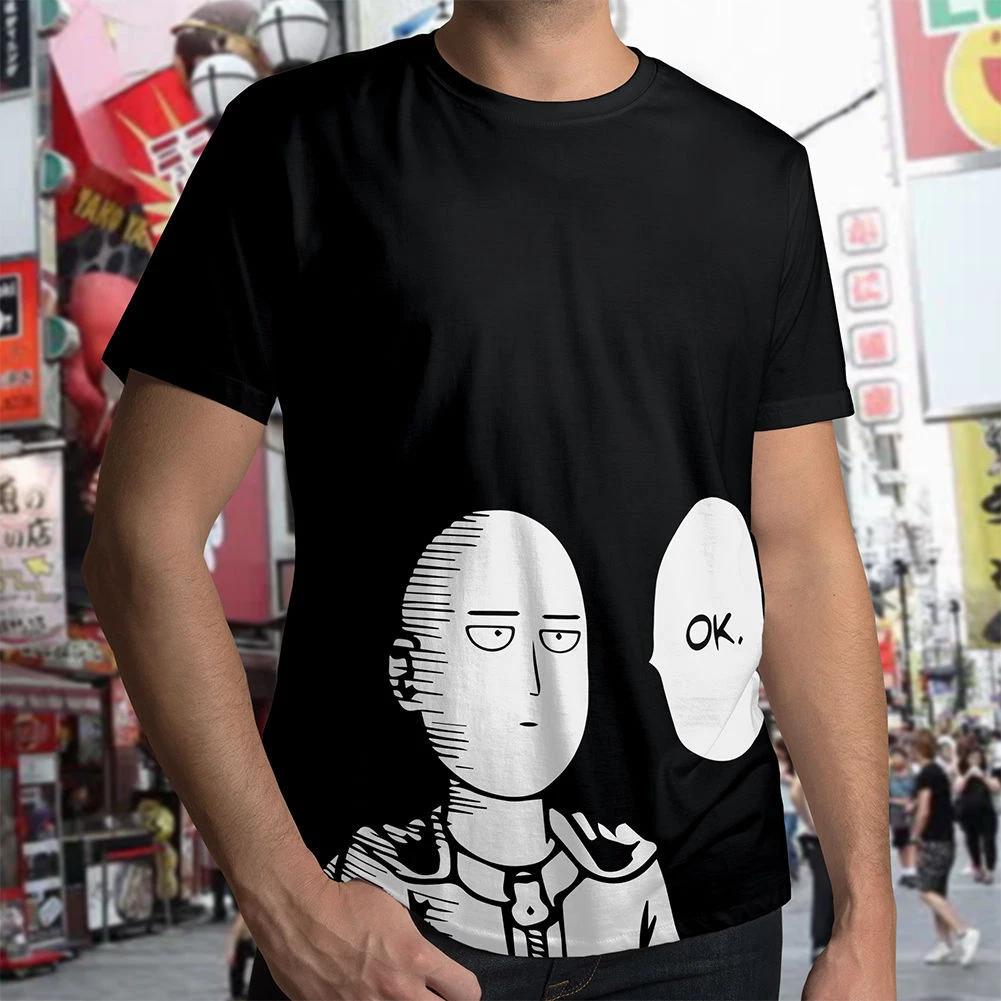 Сайтама Япония Аниме Манга One-Punch Man Мужская Унисекс Футболка Хлопок На заказ