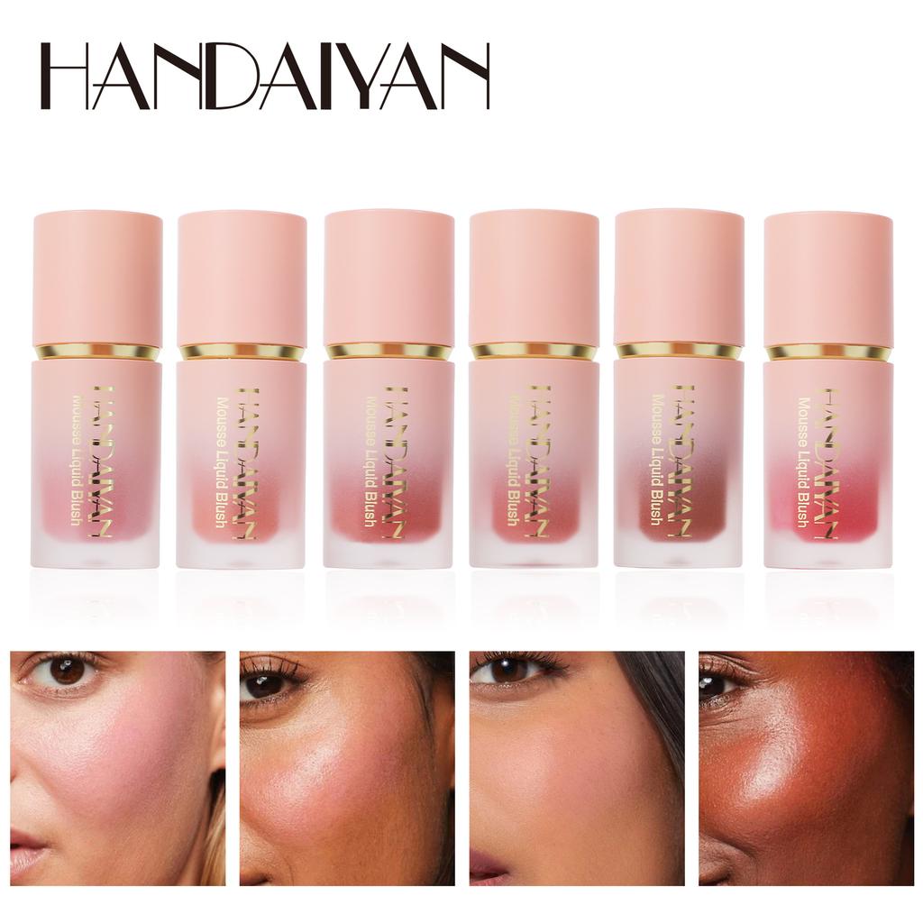 Six Colors of Lightweight Breathable and Easy-to-color Liquid Blush Waterproof and Non-fading Suitable for Novice Women