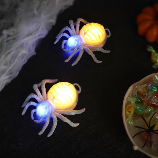 2/3/5Pcs Halloween Glowing Light Two-Color LED Design Spider Shape Night Light Portable Lightweight Halloween Decoration
