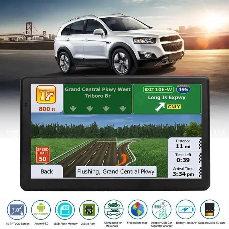 HD Car GPS Navigation FM Transmitter Car GPS Navigator 256MB+8G Sat Nav Australia North America Europe Map Voice Reminder
