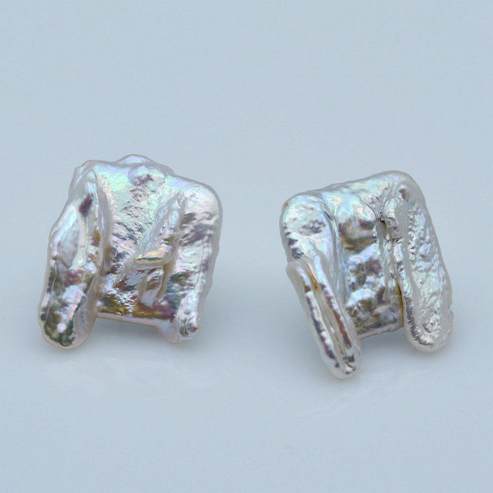 Серьги из натурального жемчуга в стиле барокко, белые серьги неправильной формы, большие жемчужные серьги, большие женские серебряные серьги, ювелирные изделия в стиле бохо