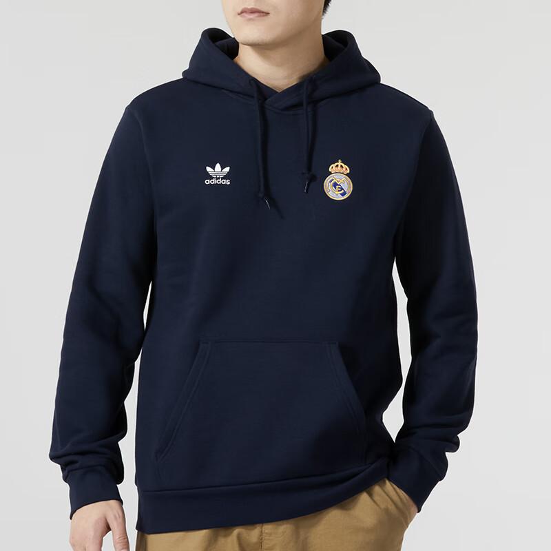 Adidas Originals Solid Logo Running Training Long Sleeve Hoodie Men Hoodie Navy IL1025