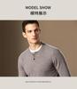 Men's Thick Knitted Warm Sweater with Door Neck and Long Sleeve Woolen Sweater