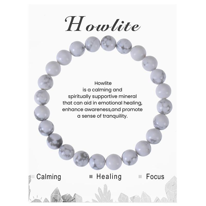 Эластичный браслет из аметиста и агата 8 мм - Украшения из натурального камня