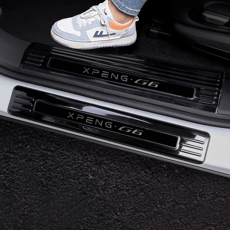 Подходит для XPeng G6 2023-2025 Автомобильная накладка на порог из нержавеющей стали Наклейка-защита для педали приветствия Обновление