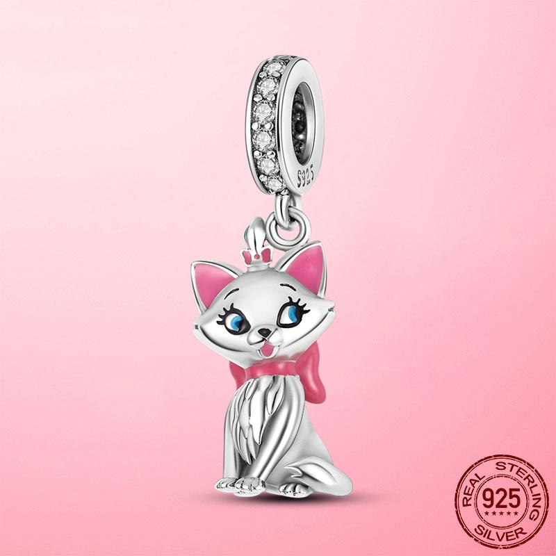 Медный Кулон Кот и Кошка Котёнок в Форме Сердца Подвеска Бусины Аксессуары Браслеты Браслет Украшения Ювелирные изделия Вечеринка в честь Годовщины