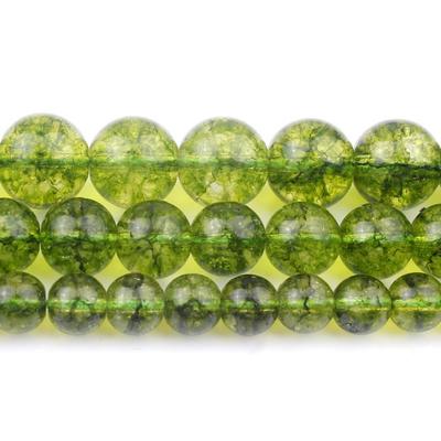 Зеленые бусины из камня перидот, круглые свободные бусины-разделители для изготовления ювелирных изделий, бусины из натурального камня 6/8/10 мм