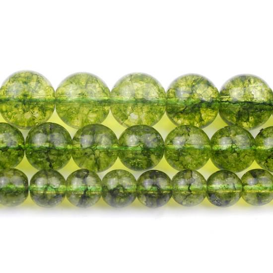 Зеленые бусины из камня перидот, круглые свободные бусины-разделители для изготовления ювелирных изделий, бусины из натурального камня 6/8/10 мм