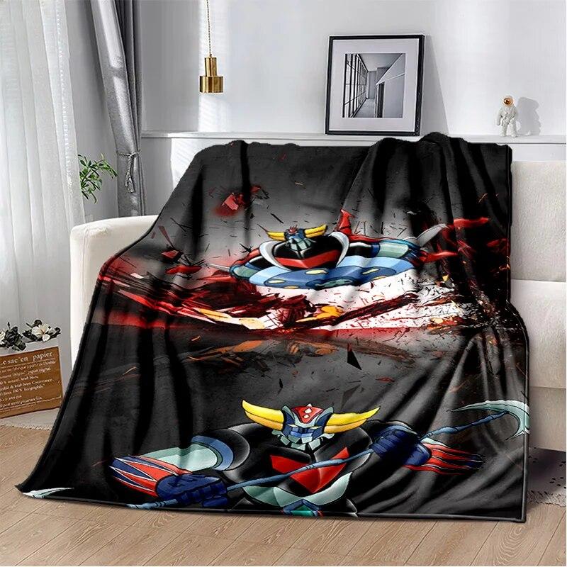 UFO Robot Grendizer Anime Cartoon Soft Plush Blanket,Flannel Blanket Throw Blanket for Living Room Bedroom Bed Sofa Picnic Kids