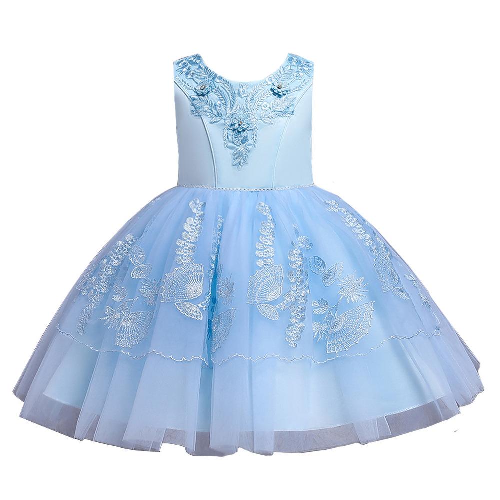 Children's Dresses Dresses Middle and Large Children Piano Performance Dresses Mesh Princess Tutu Girl's Dresses Birthday Evening Gowns