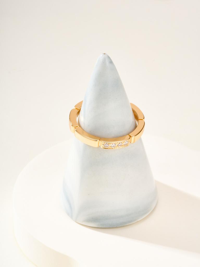 Узкое кольцо с бриллиантами Трехцветное кольцо для повседневного ношения Изысканное мастерство для мужчин и женщин Подарки для мужчин и женщин Подарок на день рождения