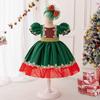 Kids Girls Xmas Elf Princess Mesh Dress Children Christmas New Year Cosplay Costumes Kindergarten Performance Role Play Outfit