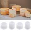 Round Stripe Candle Jar Silicone Mold DIY Handmade Storage Box Pen Holder Plaster Cement Vase Crafts Casting Molds Home Decor