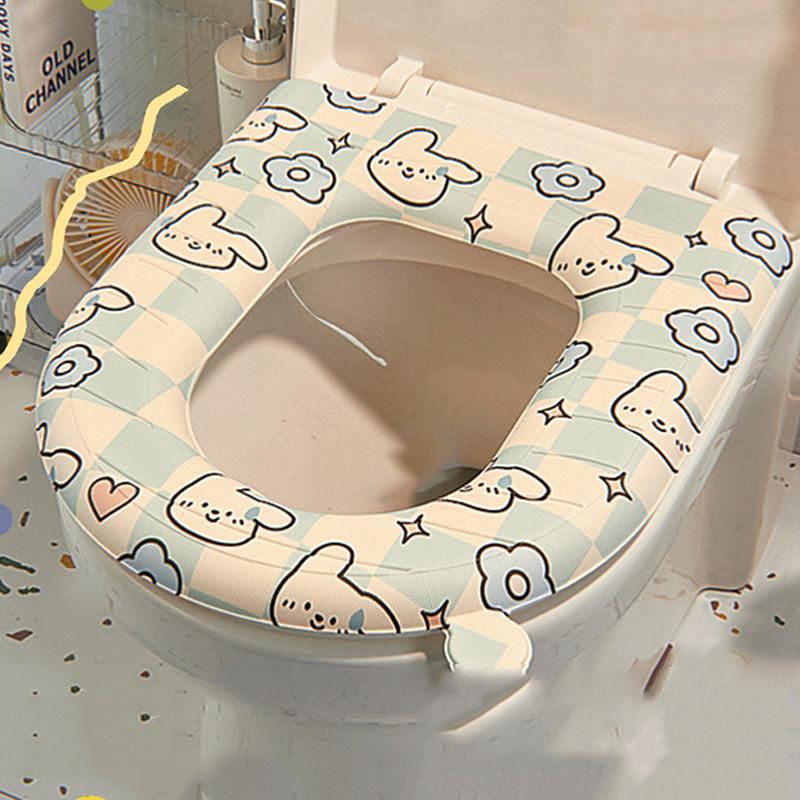 Мультяшный водонепроницаемый чехол для сиденья унитаза, универсальный милый чехол для сиденья унитаза