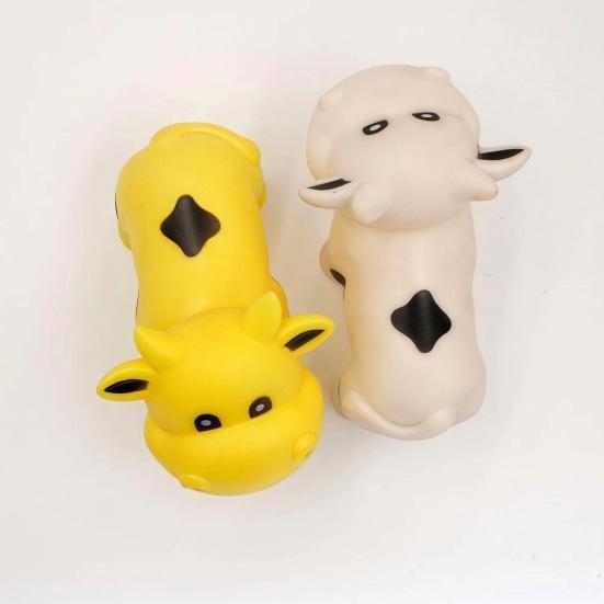 Squeaky Cow Squeeze Toy with Realistic Sound Soft TPR Fidget for
