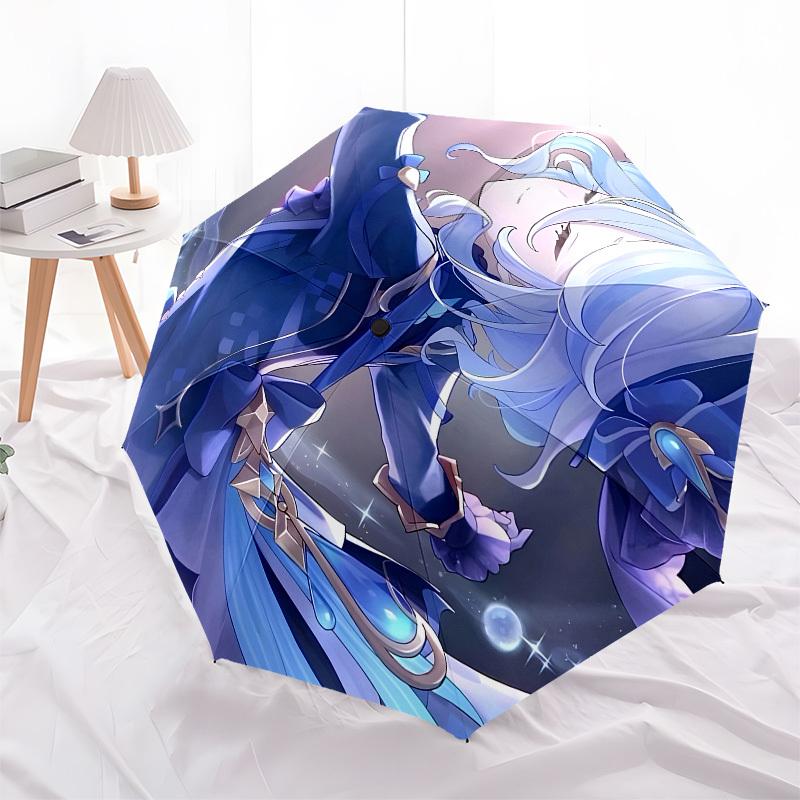 Blue, Fantasy Automatic Opening and Closing, 8 rib Structure Portable Umbrella, Suitable for Men and Women in All Seasons Perfect Gift for
