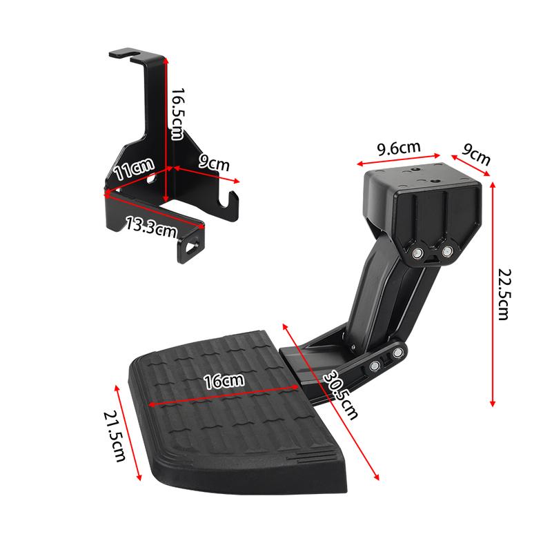 75326-01A Folding Truck Rear Retractable Bumper Step Bumper Tailgate Step Pedal Black For Jeep Gladiator JT 2020-2023