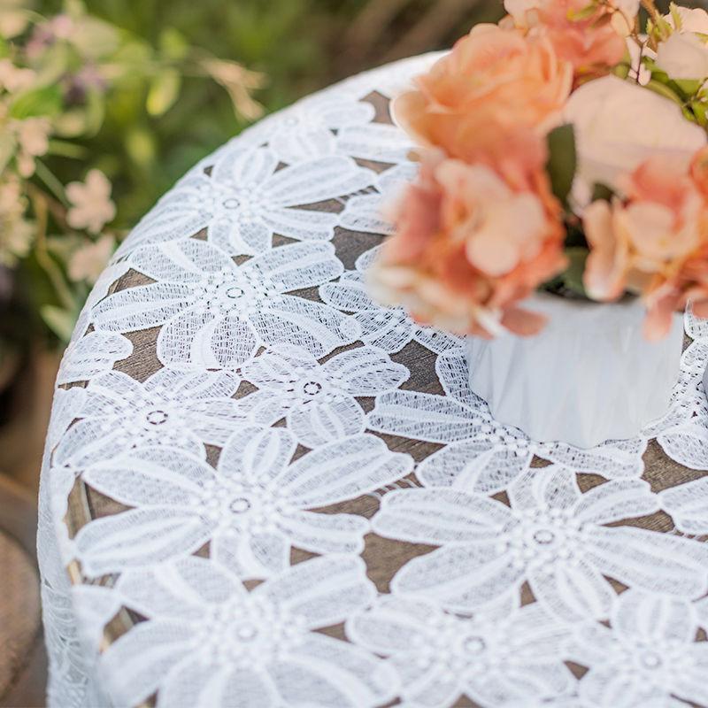 Скатерть на журнальный столик Скатерть Кружево Интернет-знаменитость Гостиная Бытовая Маленький круглый столик Скатерть Скандинавский стиль Ажурная Скатерть для обеденного стола Ткань Круглая