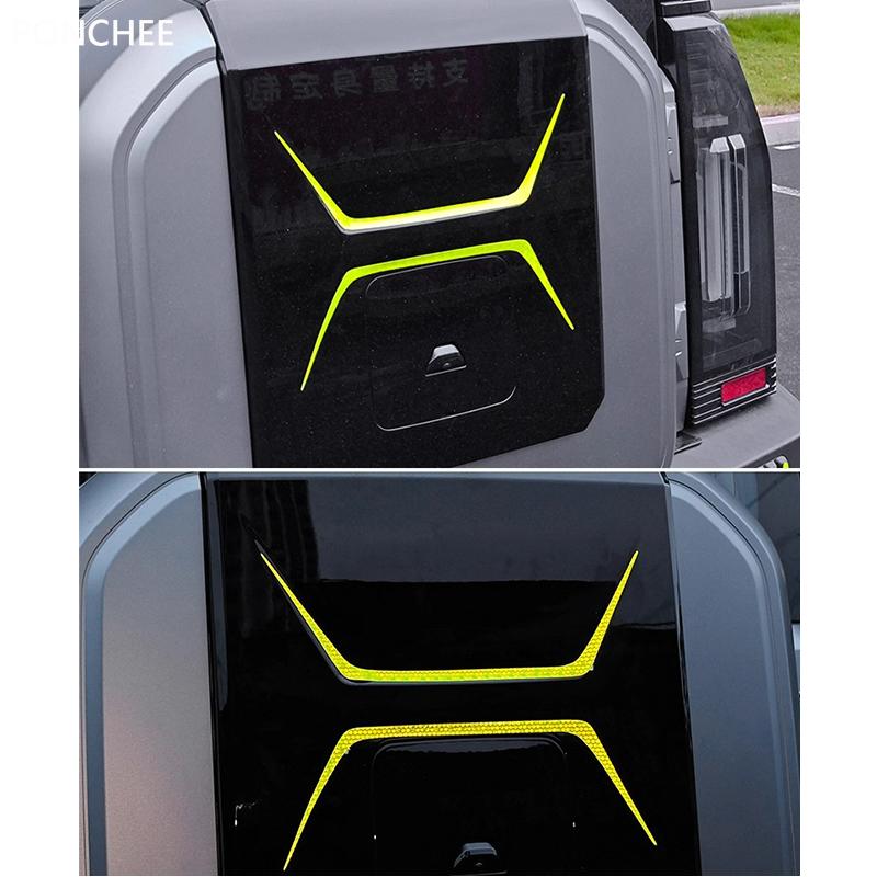 Для JETOUR T2 Shanhai T2 2024-2026 Наклейки на крышку запасного колеса Наклейка на крышку багажника Предупреждающая наклейка на автомобиль Декоративная полоса