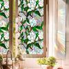 Flower Window Privacy Film Double-sided Stained Glass Rainbow Window Film Sun Blocking Static Covering Cling Sticker PVC Window Door Decorative