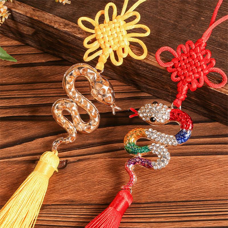 2025 год змеи китайский узел кисточка кулон для года змеи китайский праздник весны декор для дома автомобиль кулон