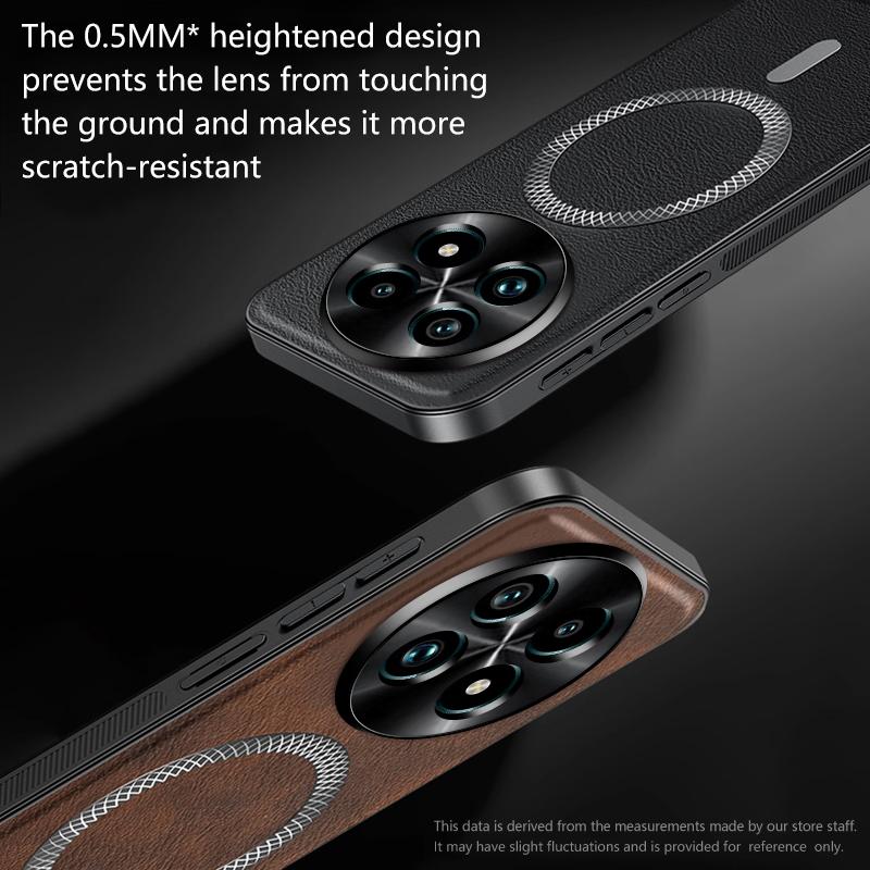Для Realme 13 Pro 5G Чехол Магнитный Элегантный Кожа Износостойкий Объектив Полностью Закрытый Нескользящий Защита Края Накладка