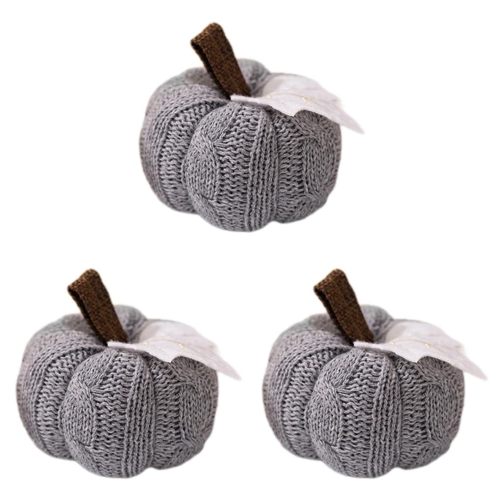 Faux Fall Decorative Crochet Pumpkins for Rustic Farmhouse Thanksgiving Harvest Halloween Table Centerpiece Mantel Kitchen Decor
