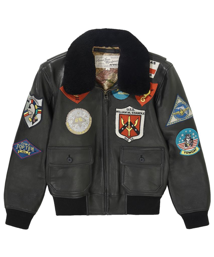 Avirex G-1 Antique Ship Leather Top Gun Blood Chit / 7834950014 Black