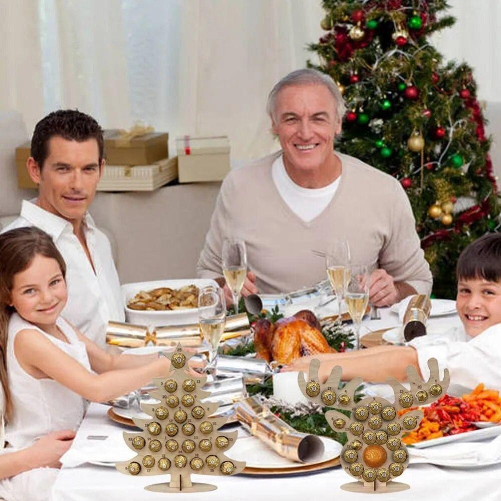 Countdown Christmas Elk Chocolate Stand Xmas Tree/Elk Shaped Chocolate Candies Display Rack Party