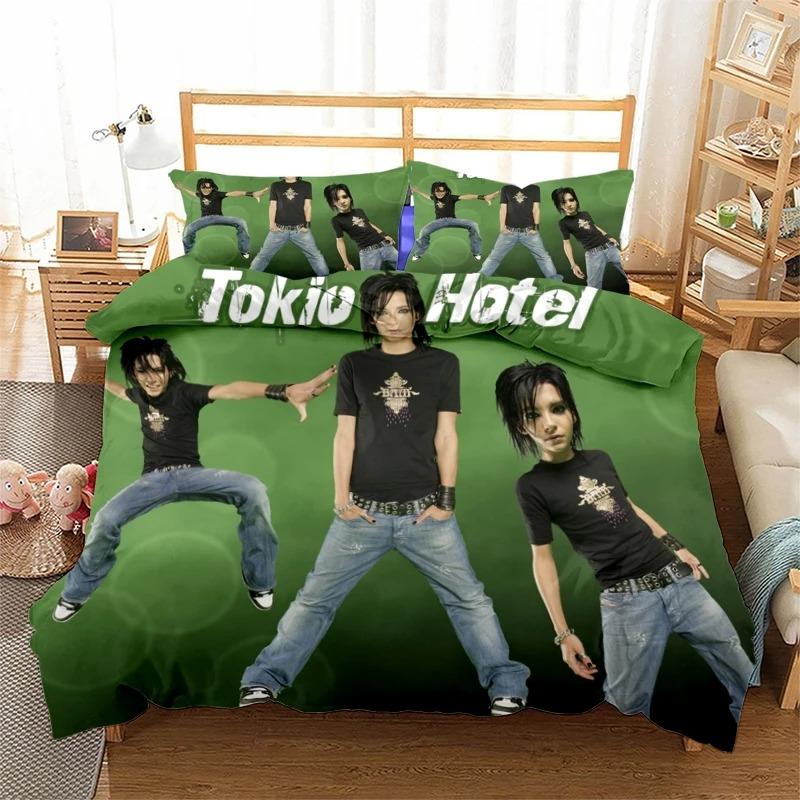Rock bplus Tokio Hotel 3D Печать Комплект постельного белья Мягкий с Мягкой Тканью Пододеяльники Наволочки Одна Штука Теплое Одеяло Комплекты постельного белья Постельное белье Постель K581