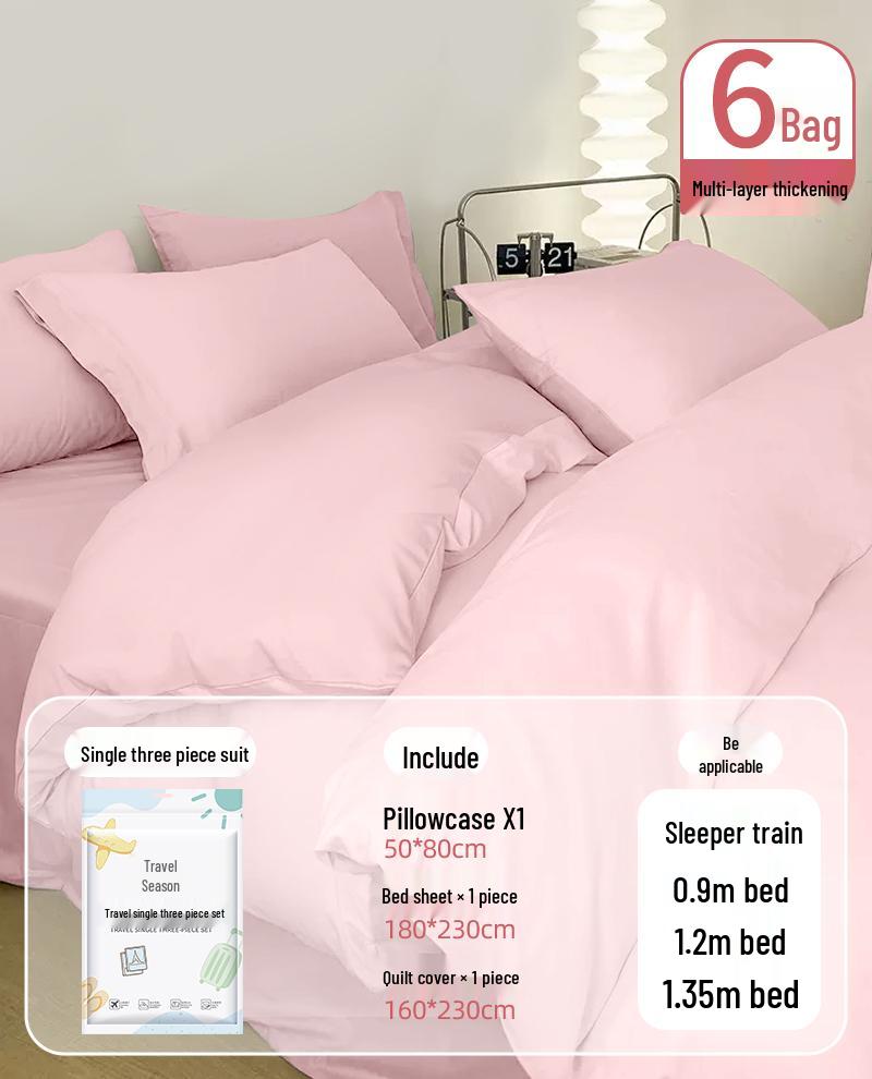 Portable Disposable Bed Sheet & Pillowcase Set: Anti-Dirty, Thickened Four-Piece Travel Kit for Double & Single Beds