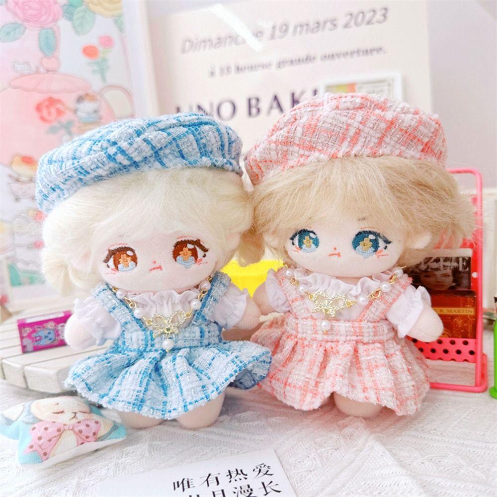 Cute Doll Lovely Clothes With Beret Hat Accessories 2 Colors Princess Dress Accessories 10cm Cotton Doll/EXO Idol Dolls