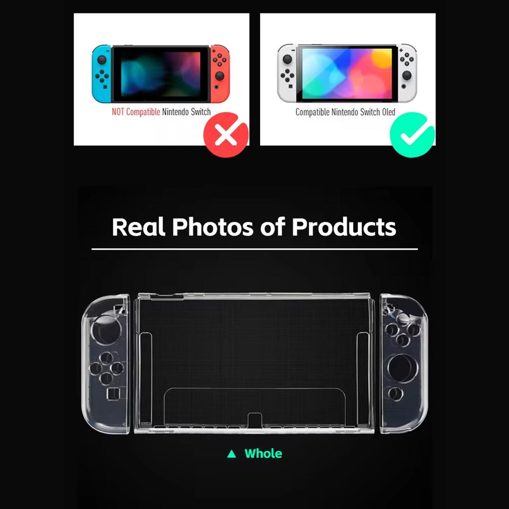 Для игровой консоли Nintendo Switch OLED прозрачный кристаллический чехол мягкий TPU Split защитный чехол
