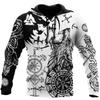 Viking Wolf Tattoo Vegvisir Black White 3D All Over Printed Men's Hoodie & Sweatshirt Unisex Casual Autumn Tracksuits