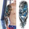 1 PC 480*170MM Full Arm Temporary Tattoo Sticker Sleeve Men Women Fashion Sexy Fake Tattoo Wolf  Lion Tiger Painting Tattoo Skull Angel Tattoo