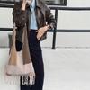 Soft Knitted Tassel Shoulder Bag Patchwork Commuting Tote Bag Trendy Boho Style Handbag  Outdoor